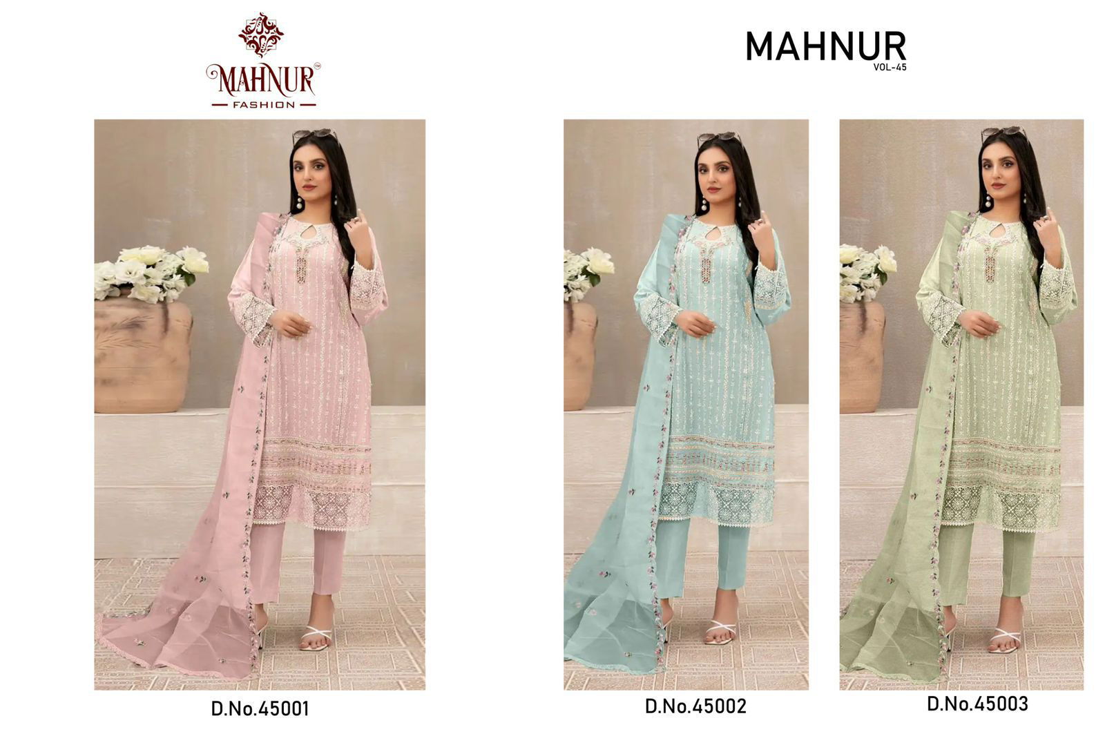 Mahnur Vol 45 Heavy Georgette Pakistani Suits Wholesale Clothing Suppliers In India
